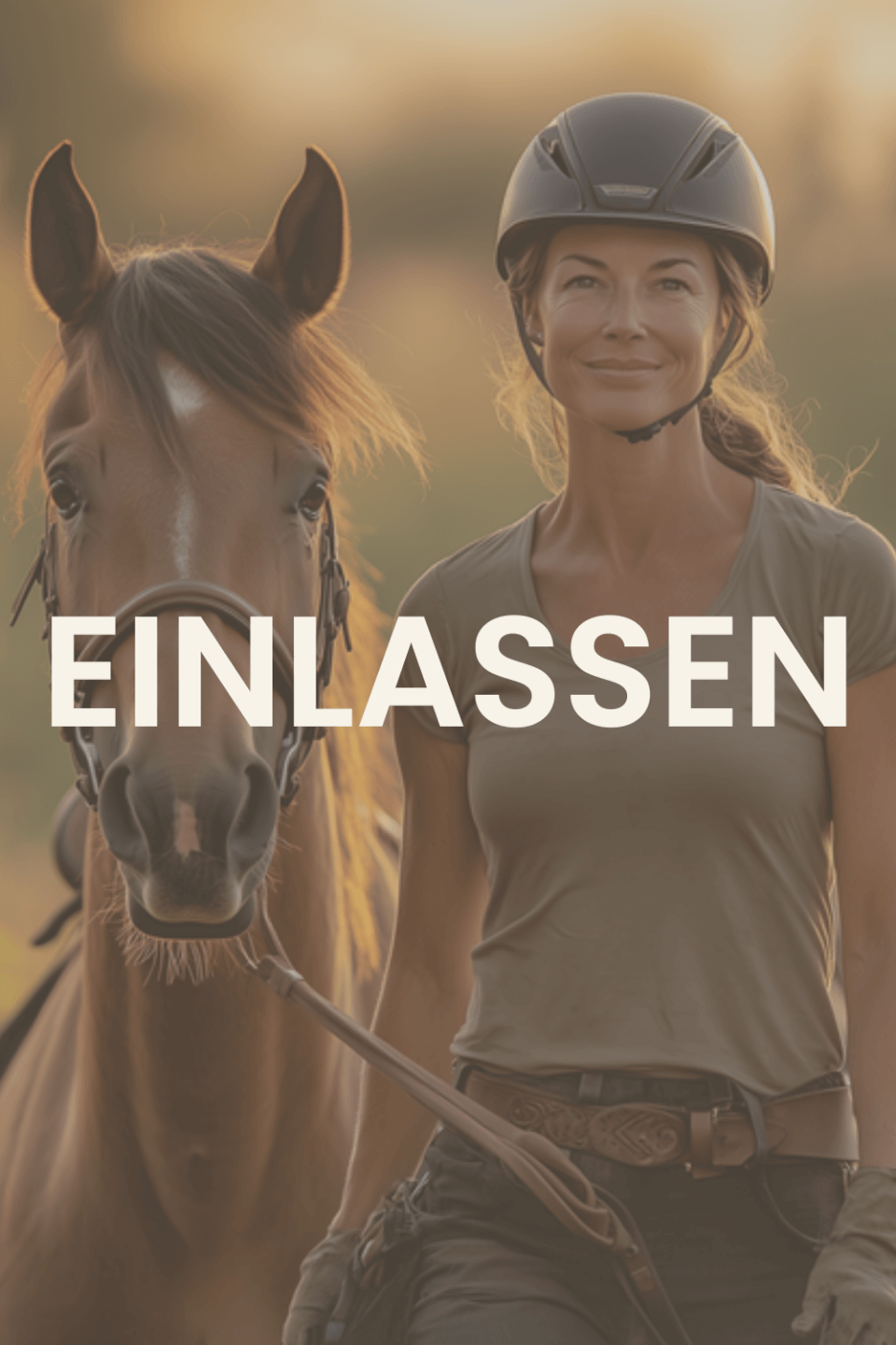 Einlassen - Frau und Pferd Einlassen - Frau und Pferd